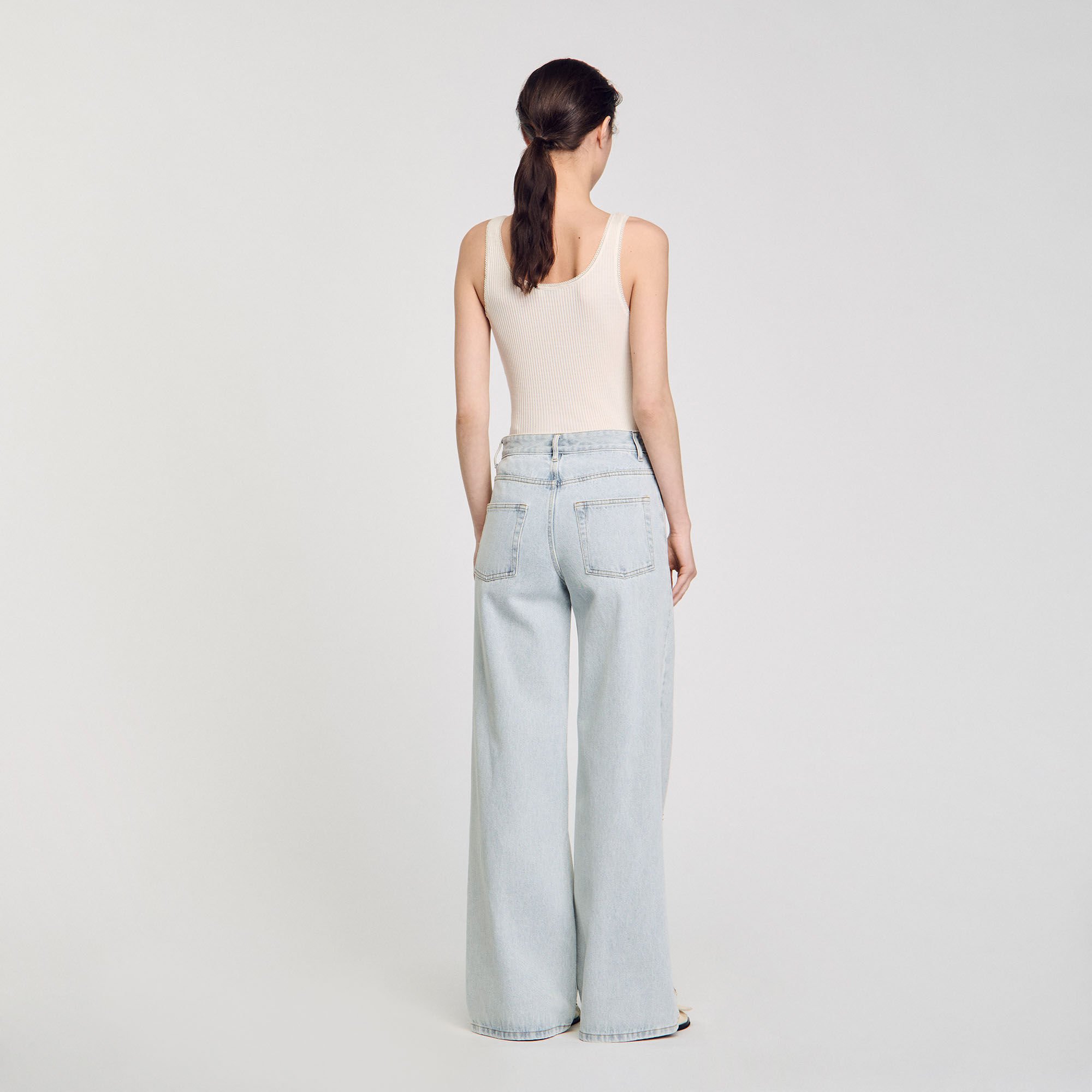Jeans mit Strassstreifen