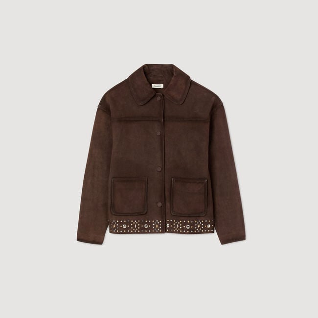 Veste en cuir suède ornée de studs