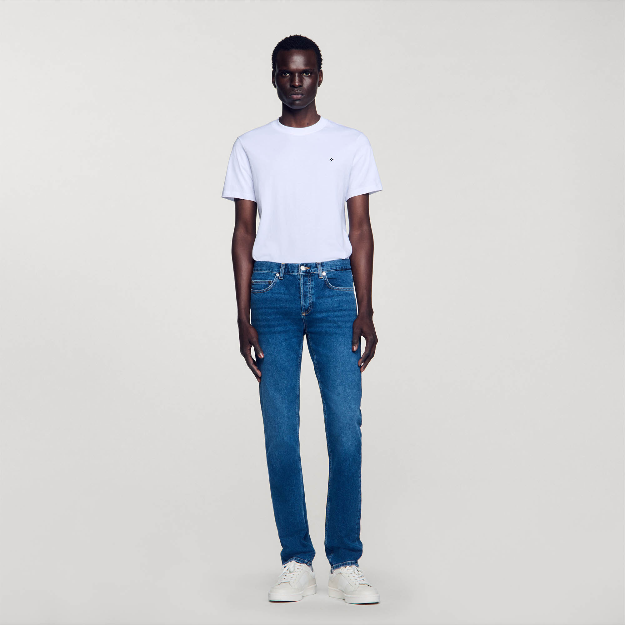 Jean slim avec délavage Waterless