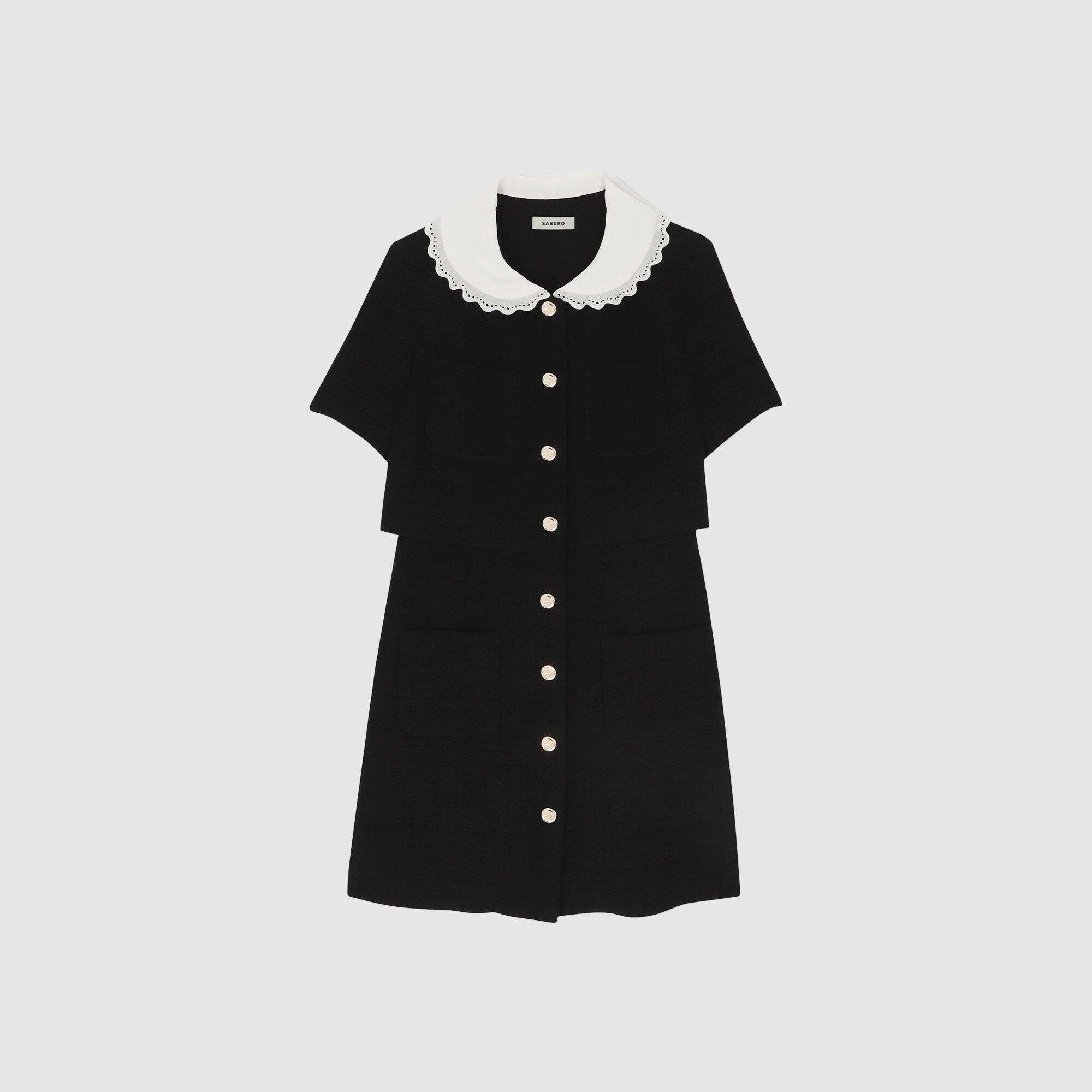 sandro★ROBE COURTE EN TWEED BICOLORE ワンピース Robe courte en tweed bleu pour femme | Sandro Paris
