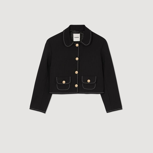 Peter Pan collar cropped jacket