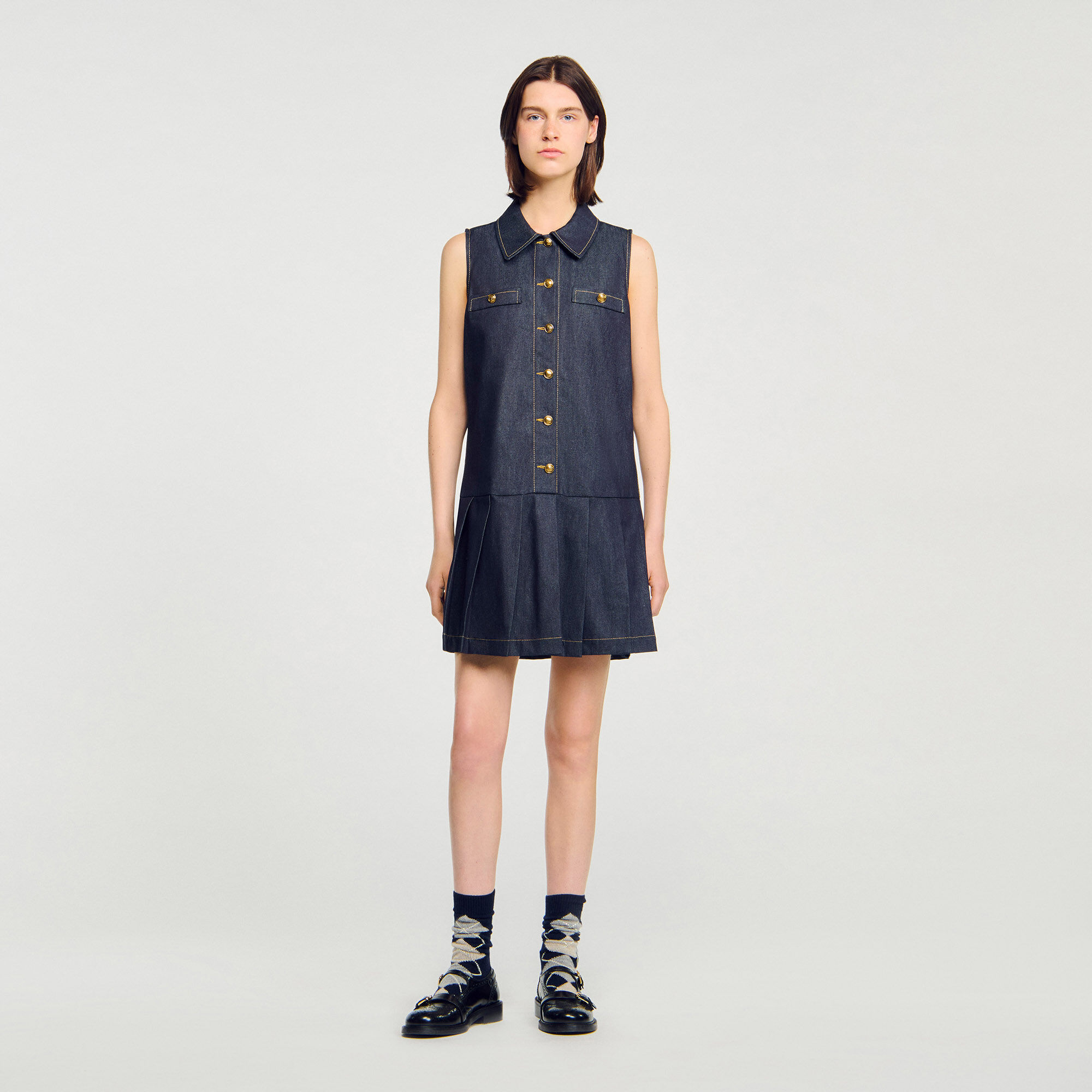 Robe courte en denim