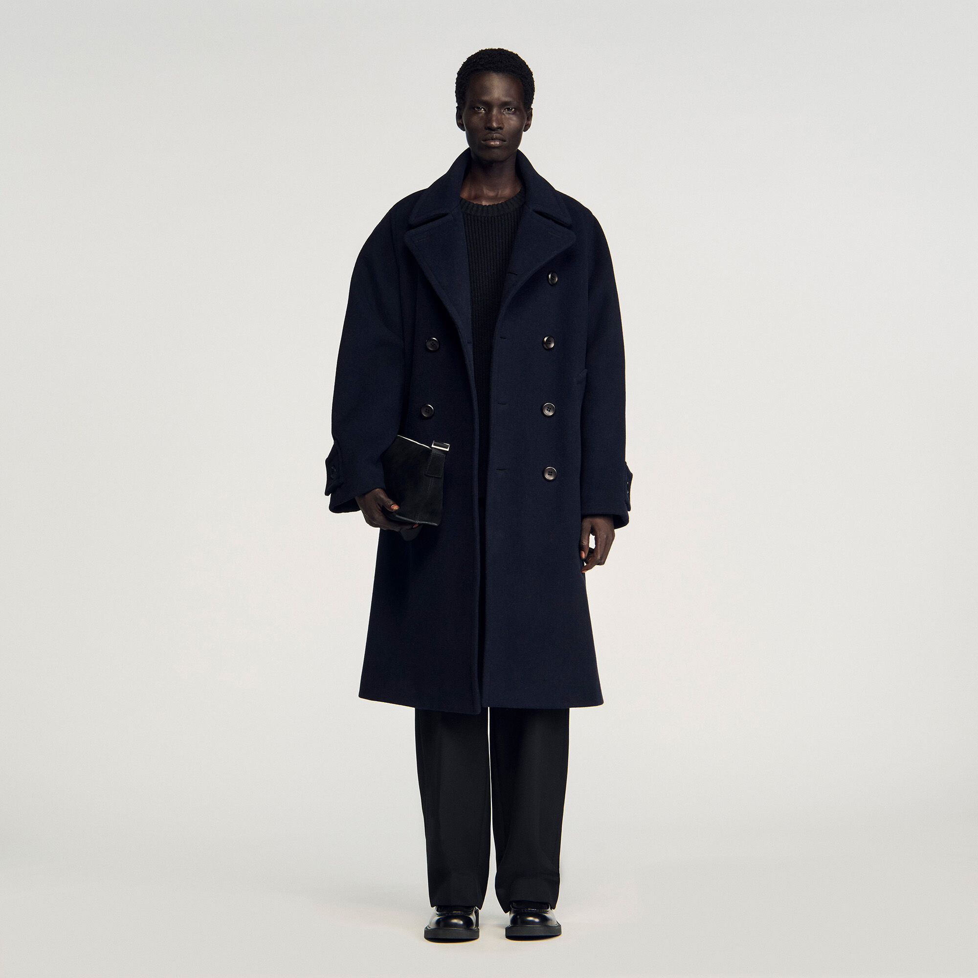 Manteau en laine croisé