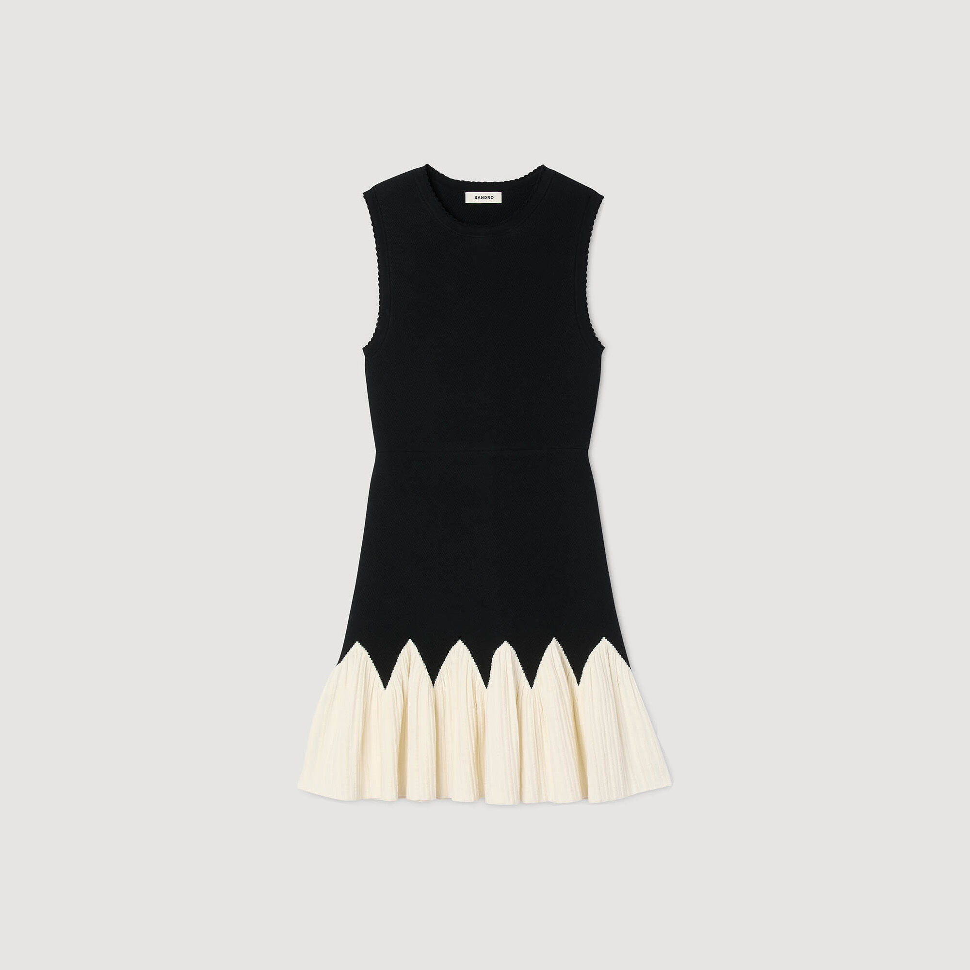 Robe courte en maille bicolore