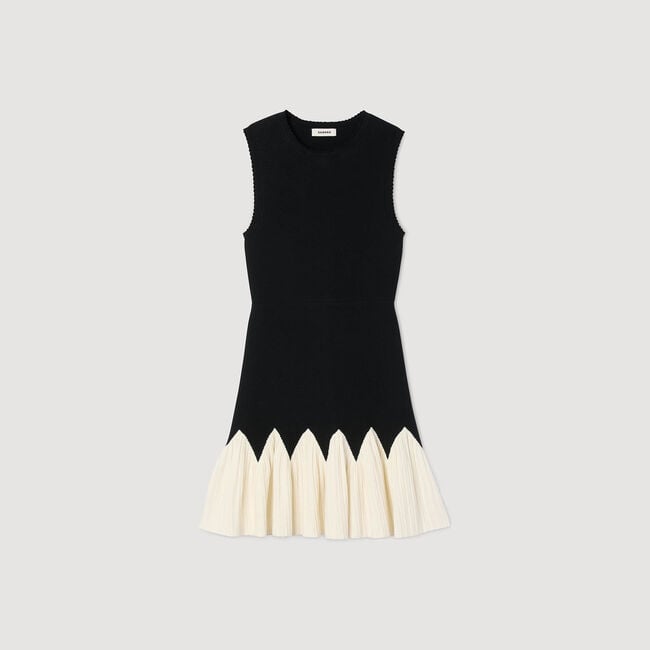Robe courte en maille bicolore