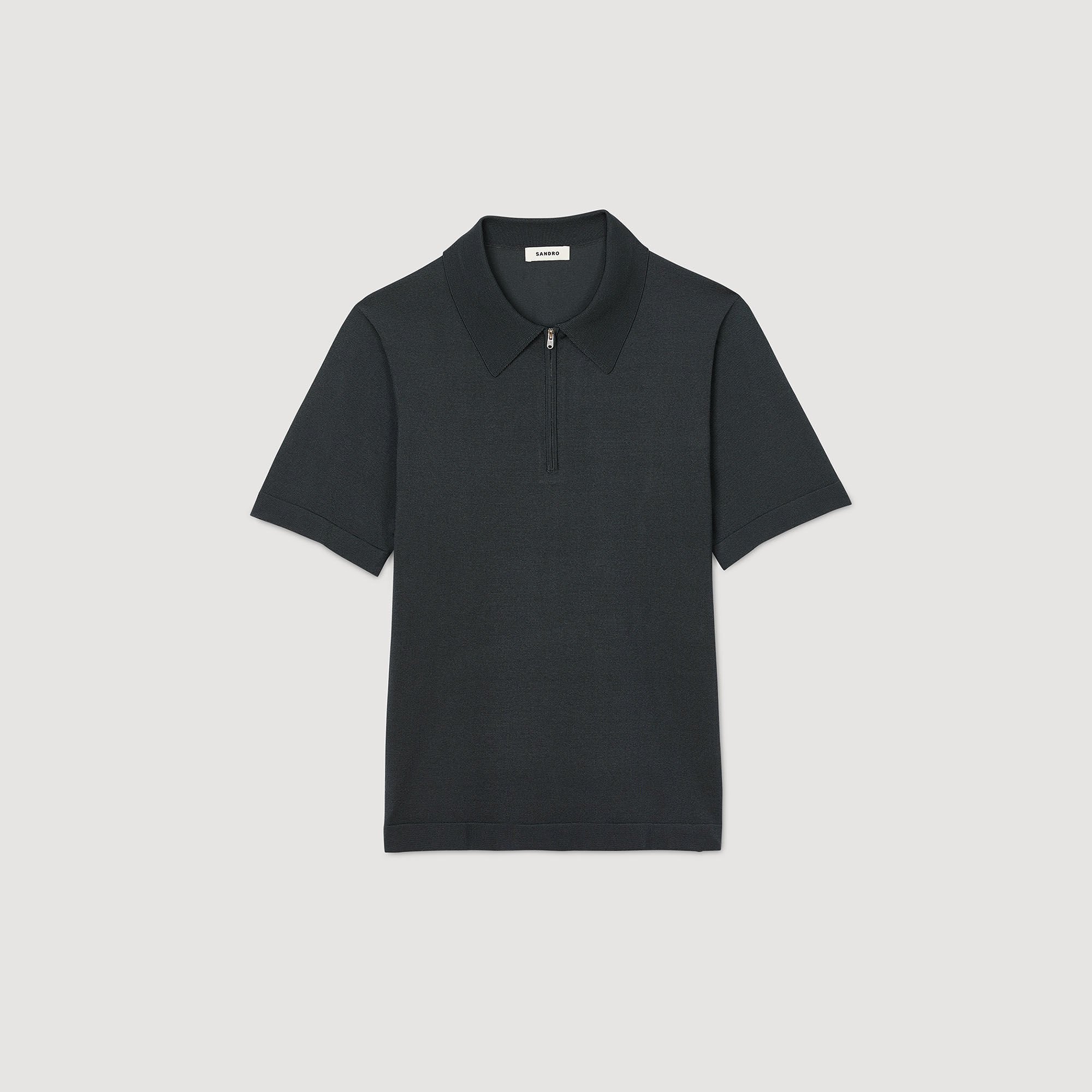 Poloshirt aus Strick mit Reißverschluss