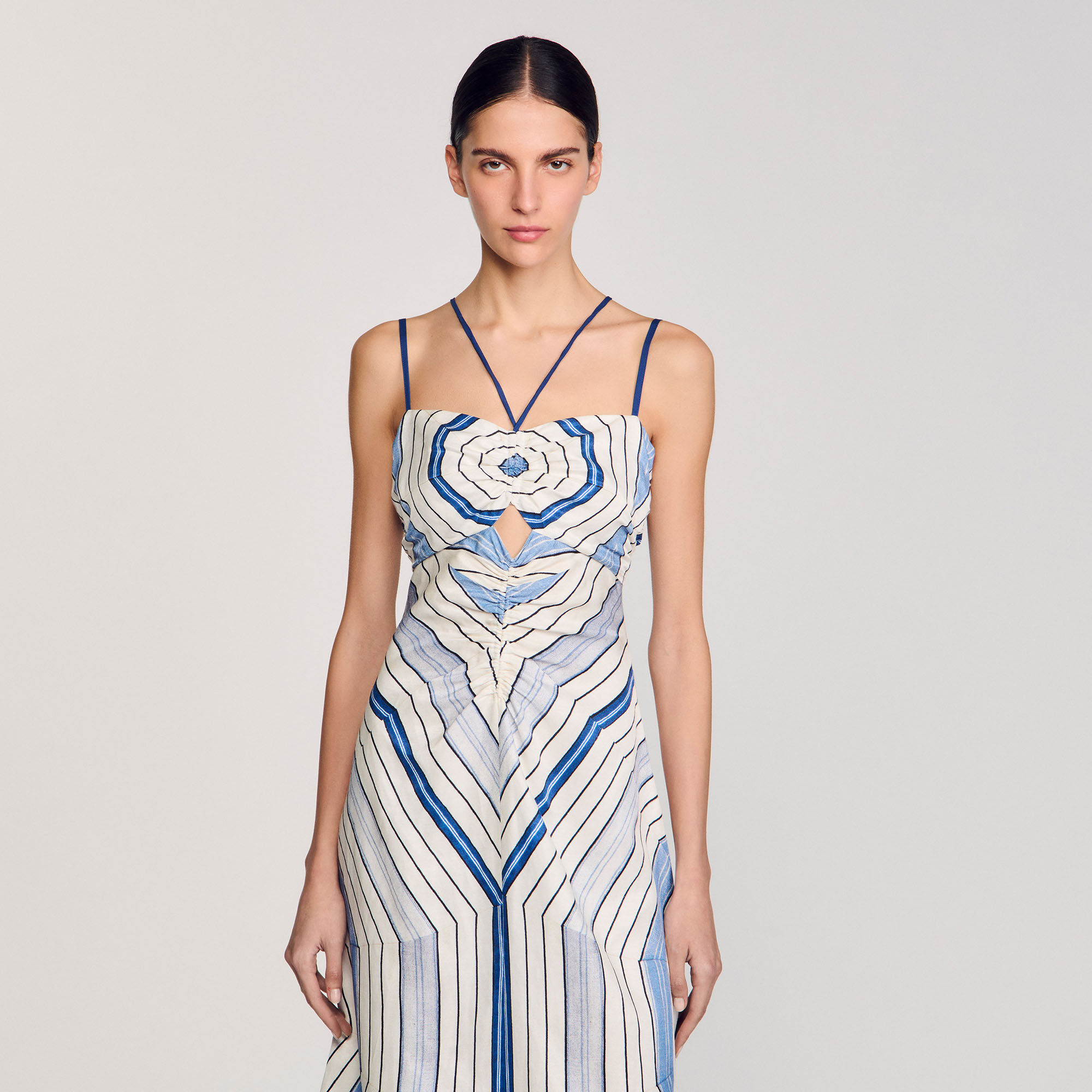 Robe longue à imprimé spirales