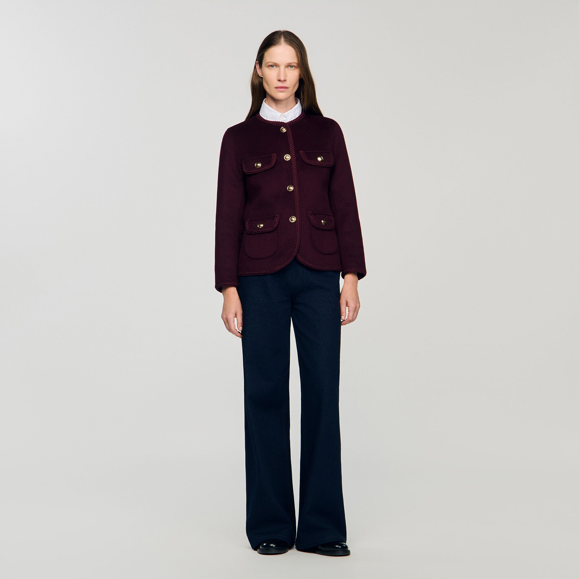 Veste double face boutonnée