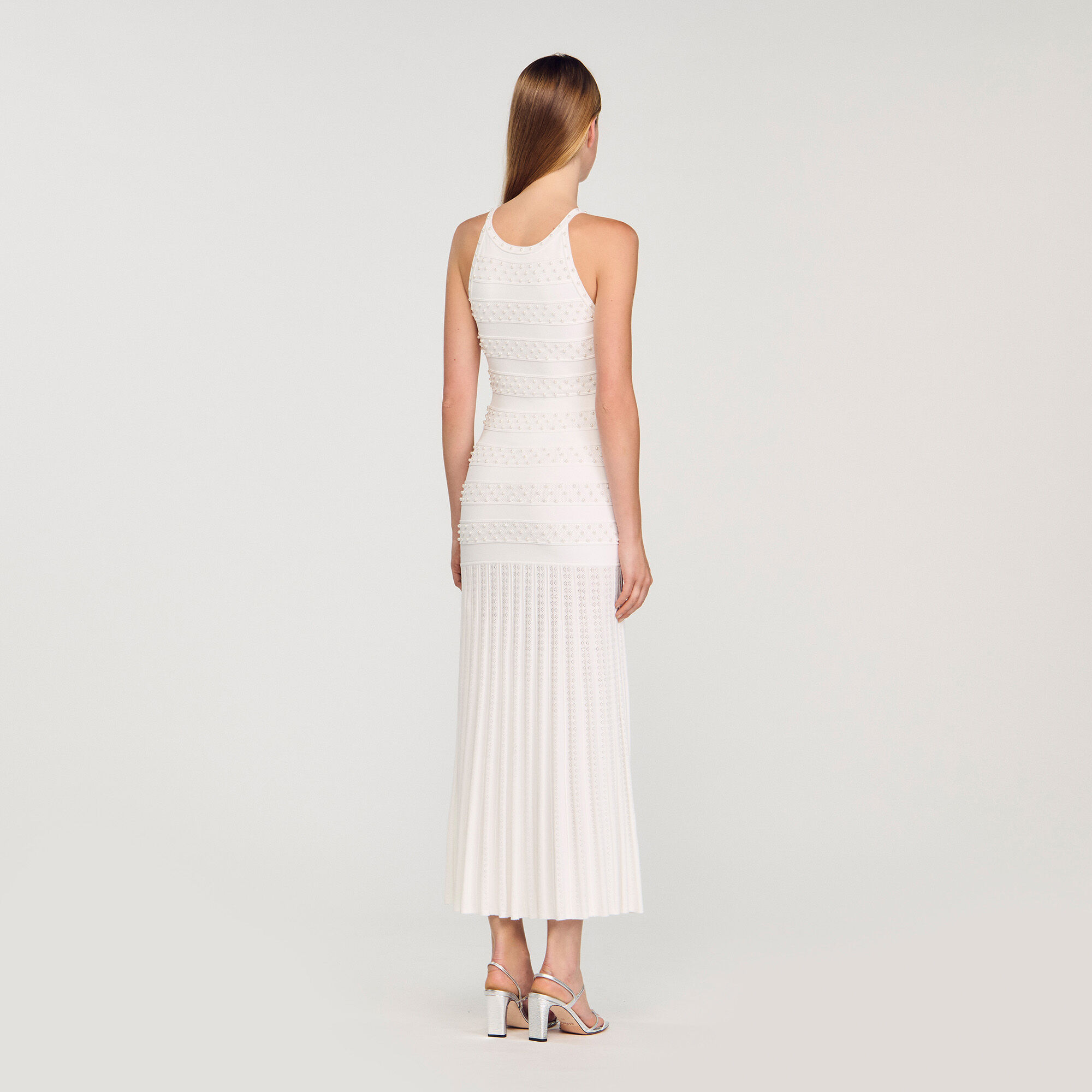 Robe longue perlée