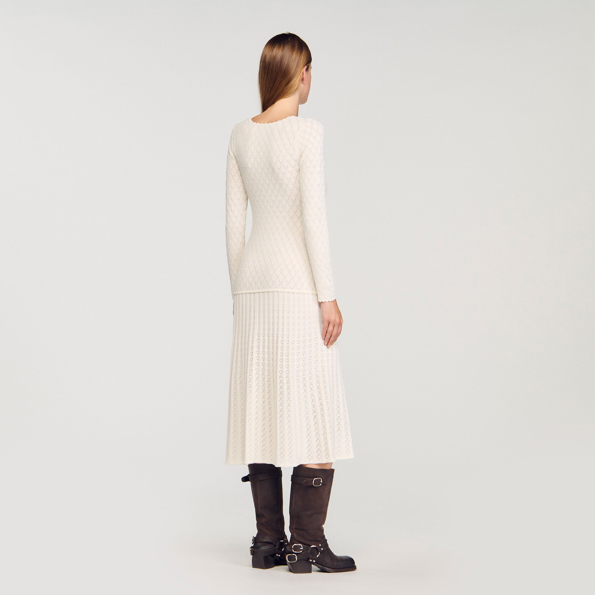 Robe longue en maille fantaisie