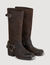 Leather buckle boots