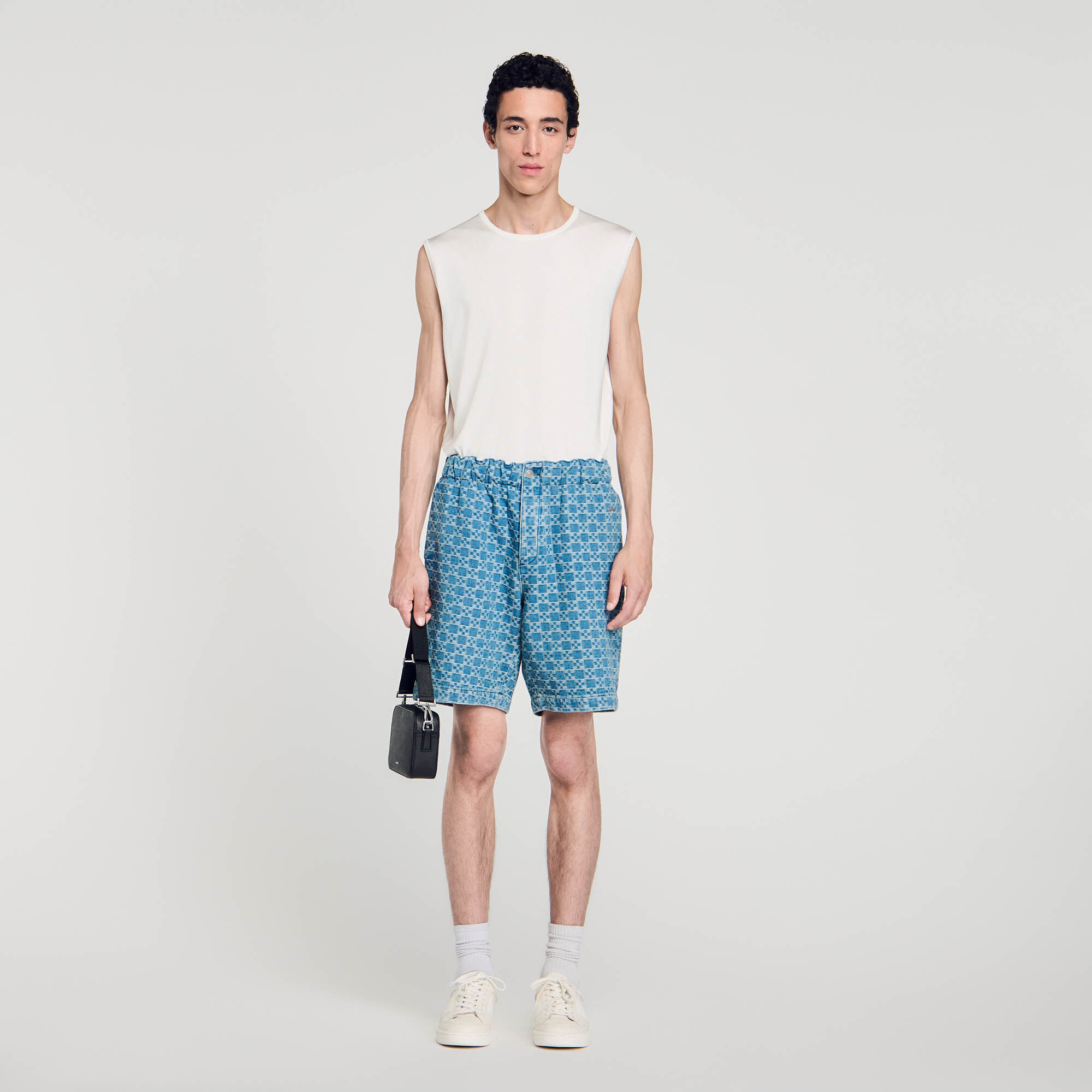 Bermudashorts aus Denim mit Square Cross