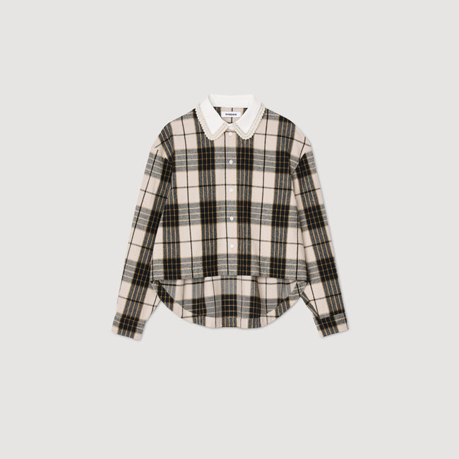 Chemise à carreaux et col bijou