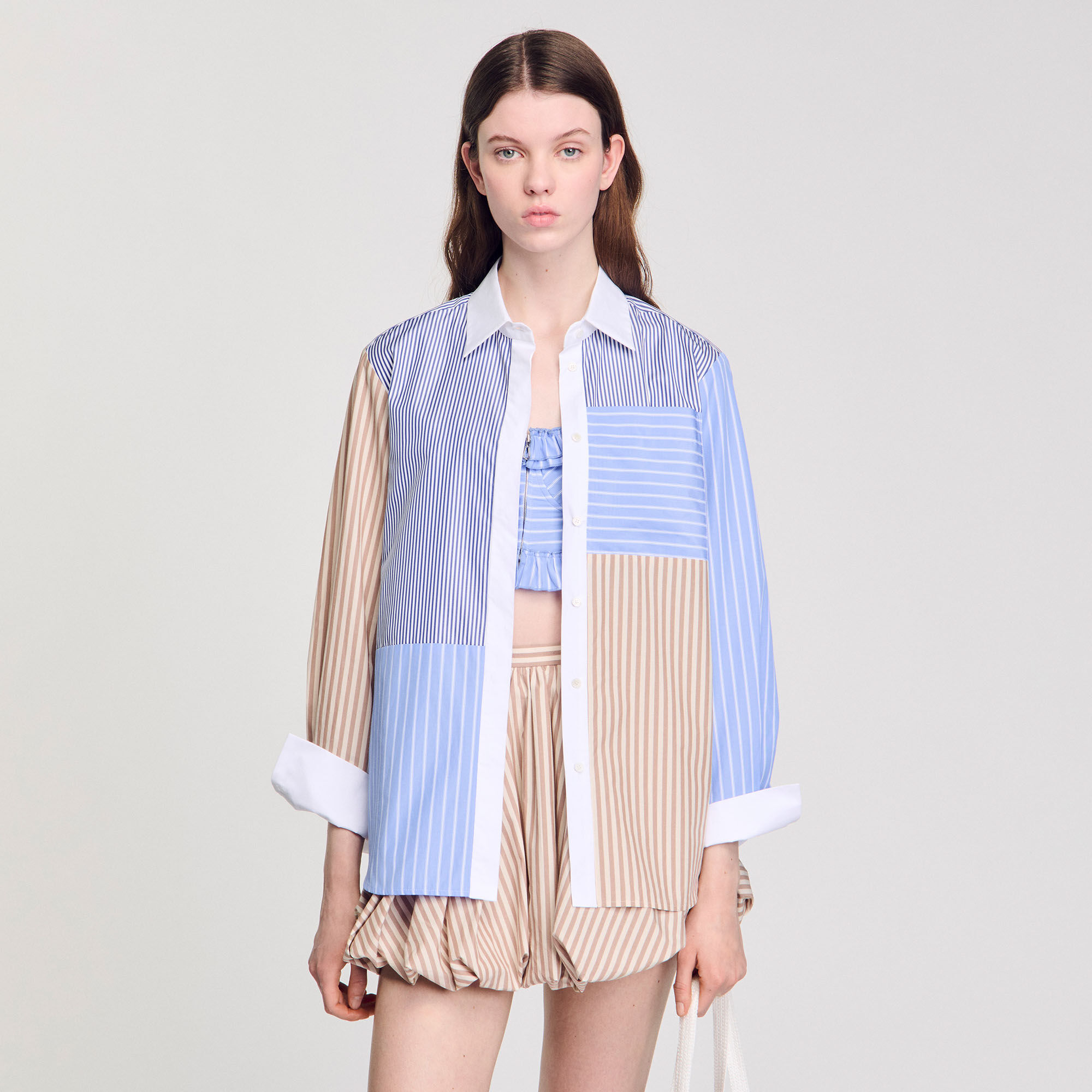 Striped mix shirt