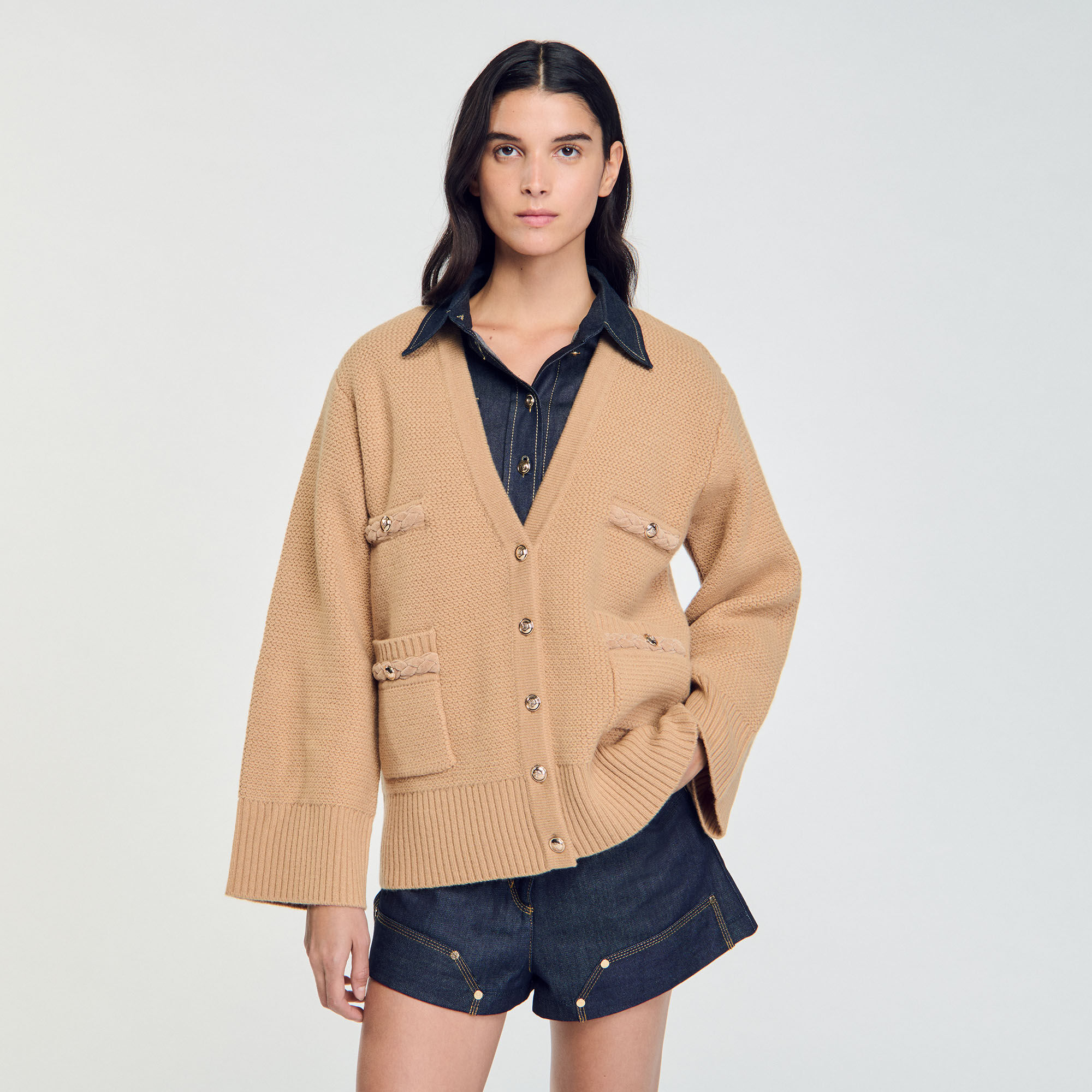 Langer Cardigan aus Wolle