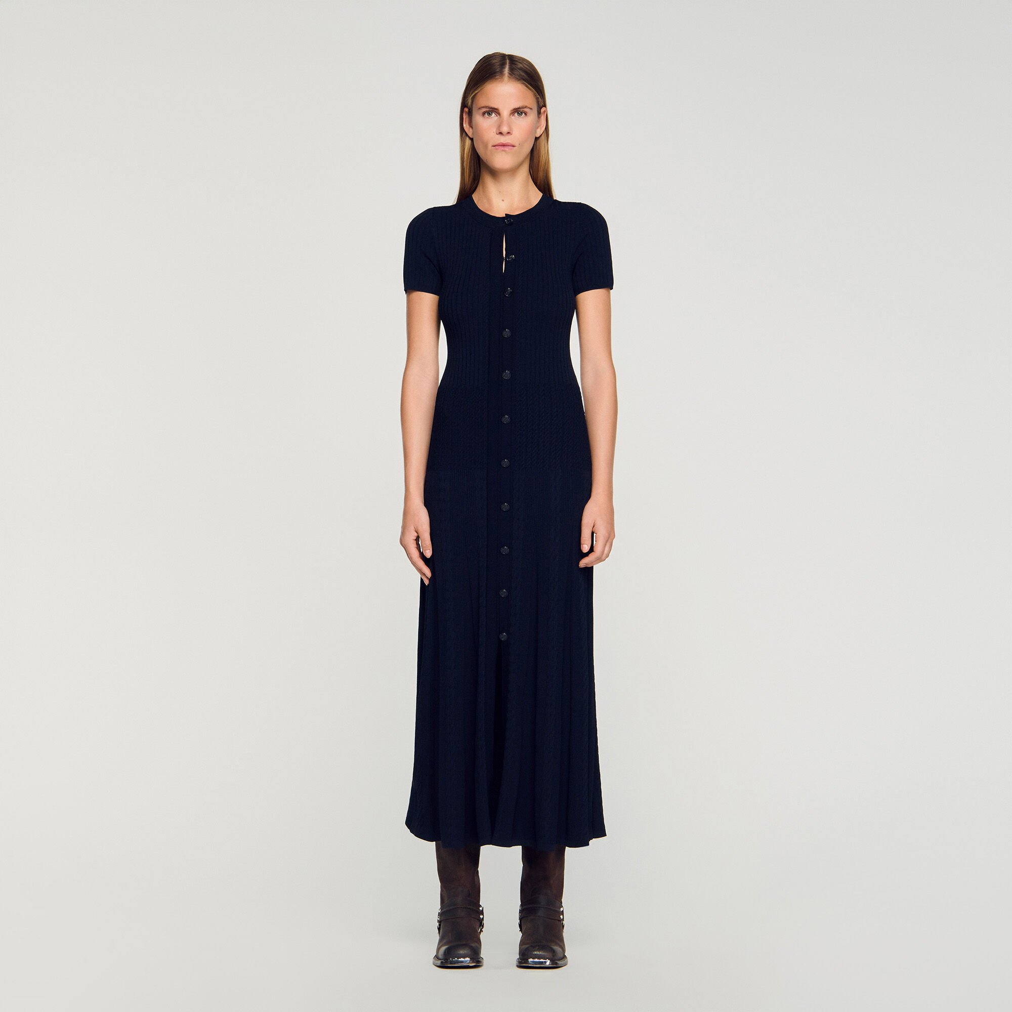 Langes Strickkleid