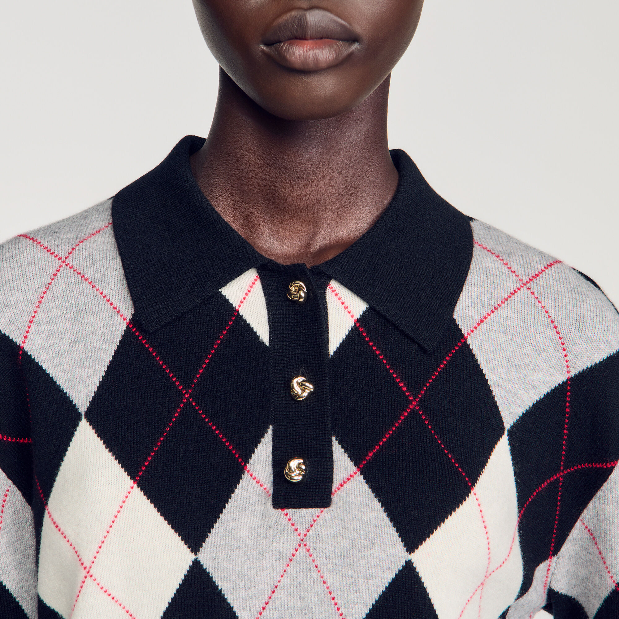 Argyle polo jumper - Women | Sandro