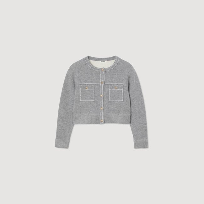 Cardigan mit Kontrastnähten