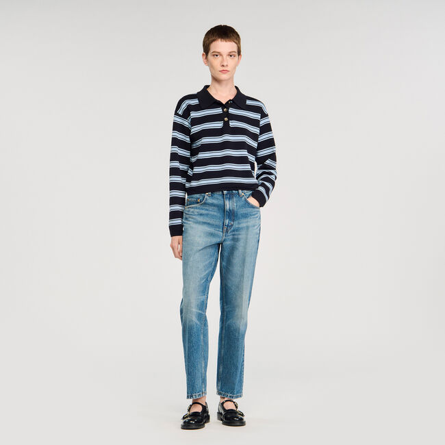 Striped polo jumper