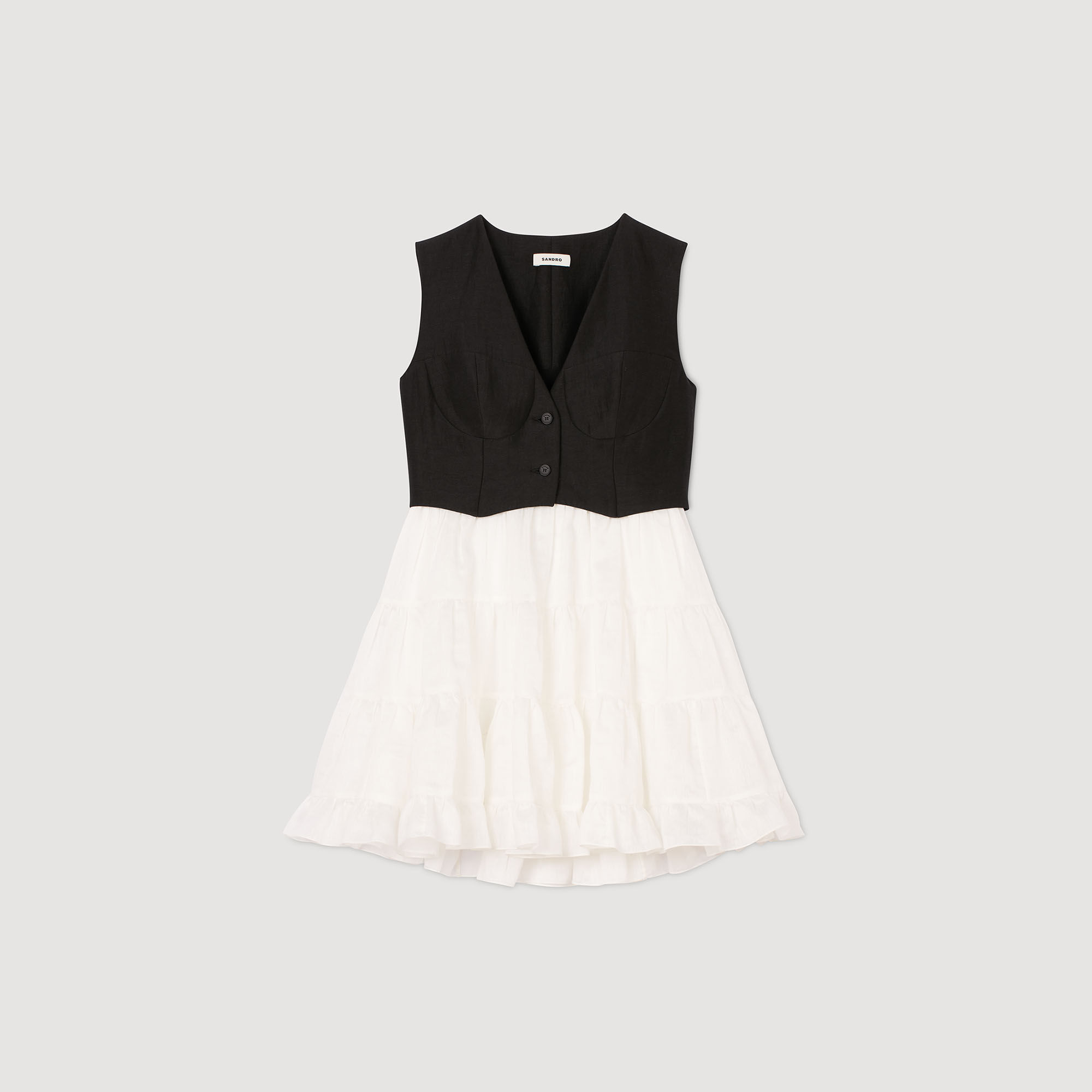 Kurzes zweifarbiges Kleid