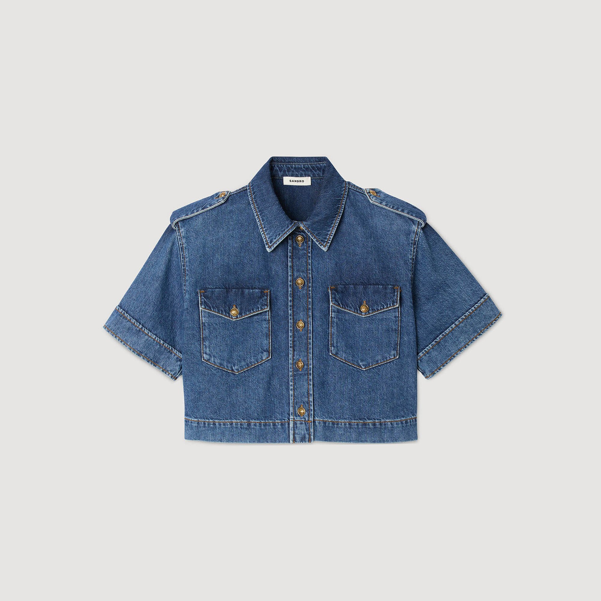 Kurzes Hemd aus Denim