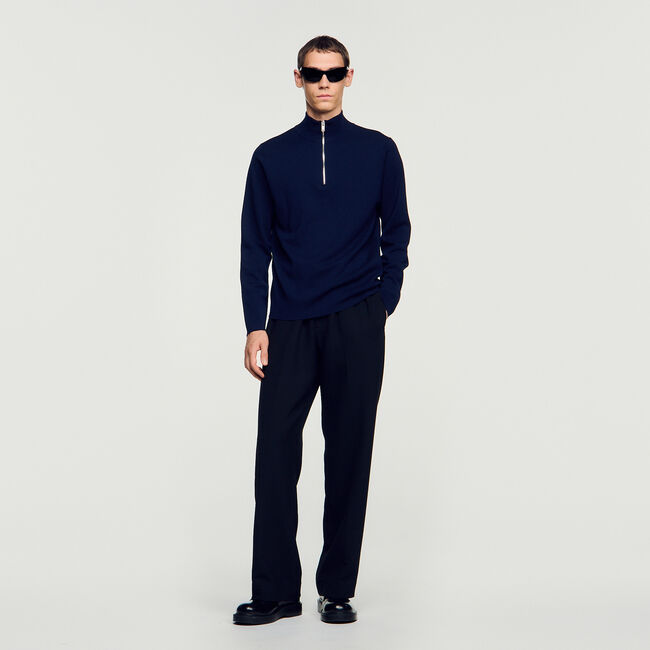 Pull en laine &agrave; col montant  - Homme | Sandro