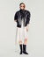 Oversize-Lederjacke mit Stehkragen