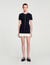 Short knit dress with ruffle