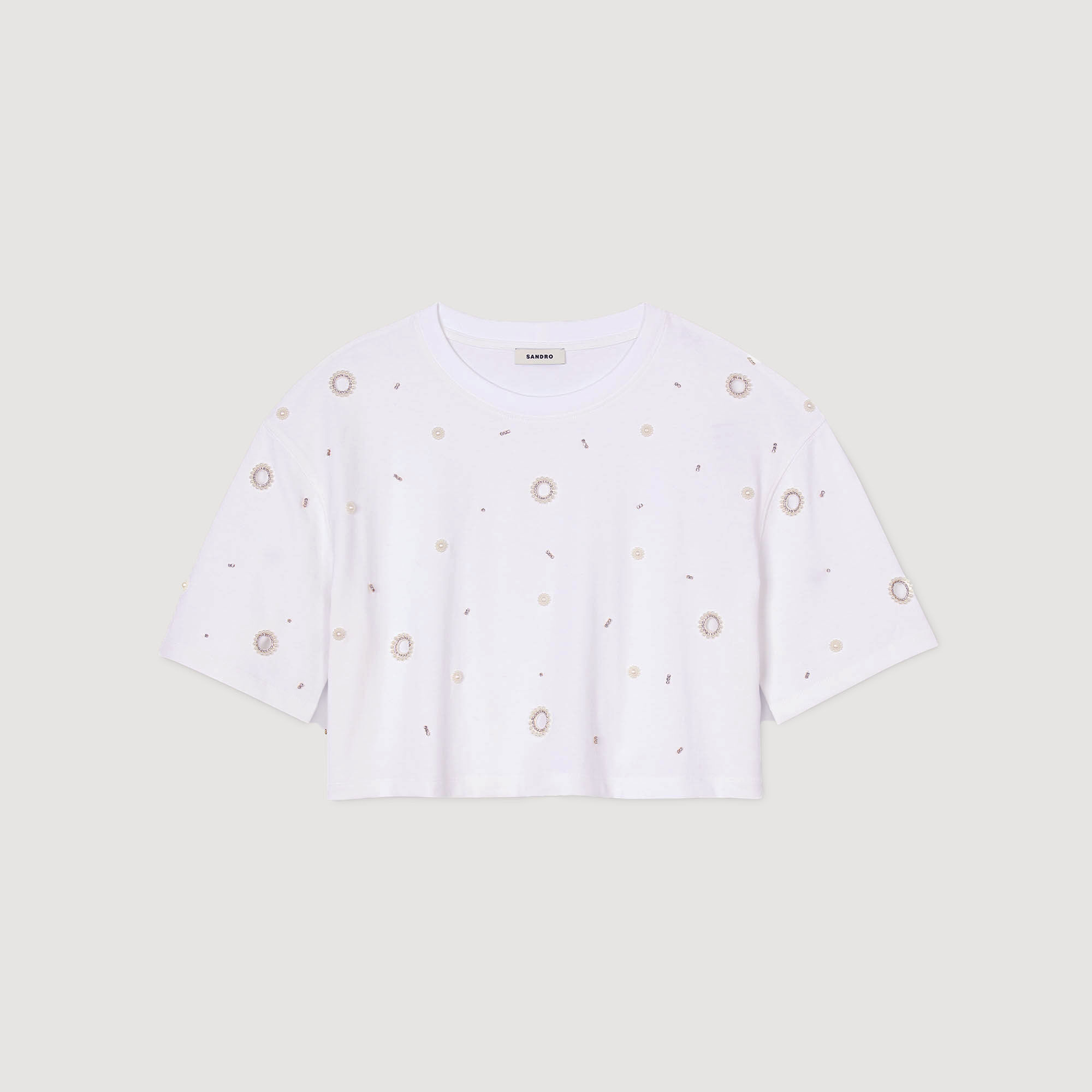 T-shirt court perlé