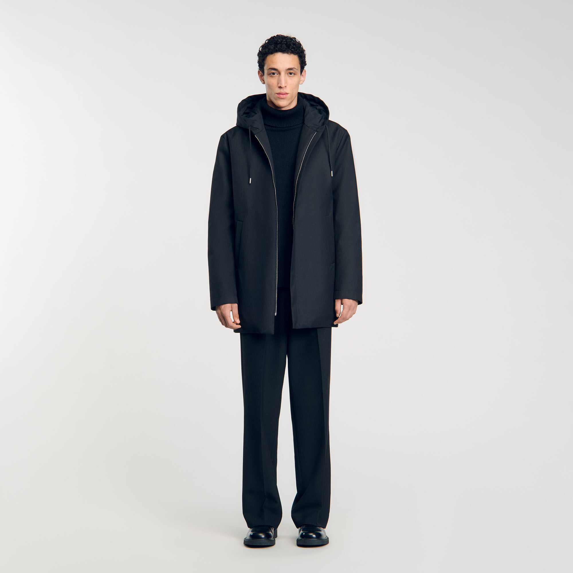 Parka mit ReiBverschluss und Kapuze schwarz grau fur Herren Sandro Paris