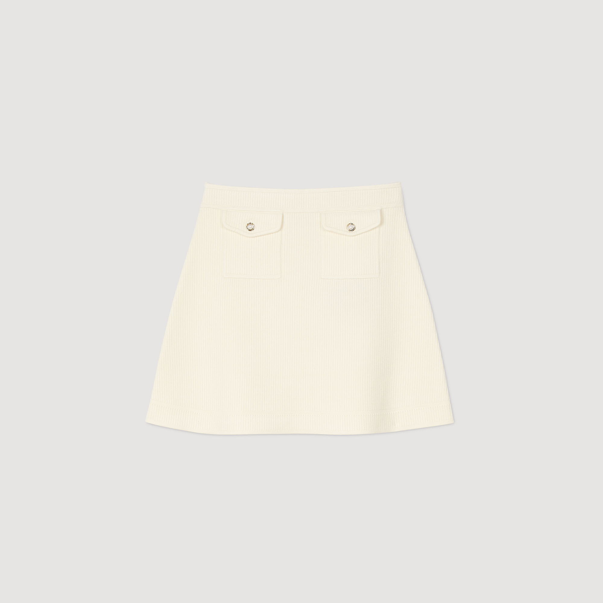 Short rib-knit skirt