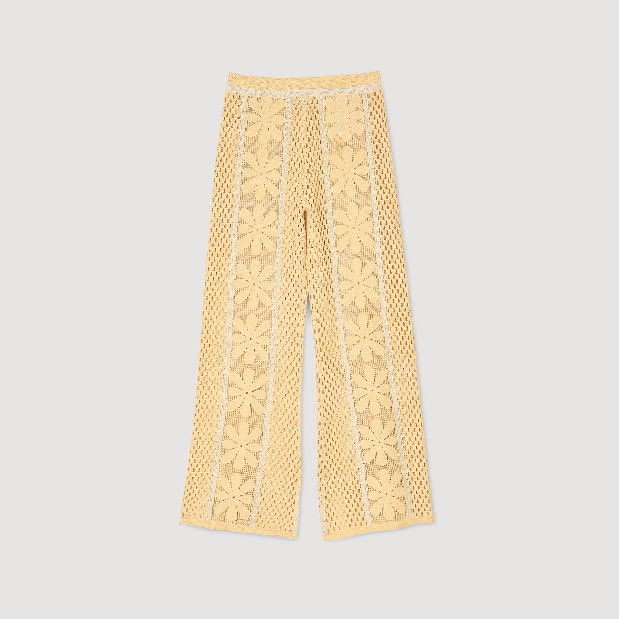 Pantalon droit en crochet