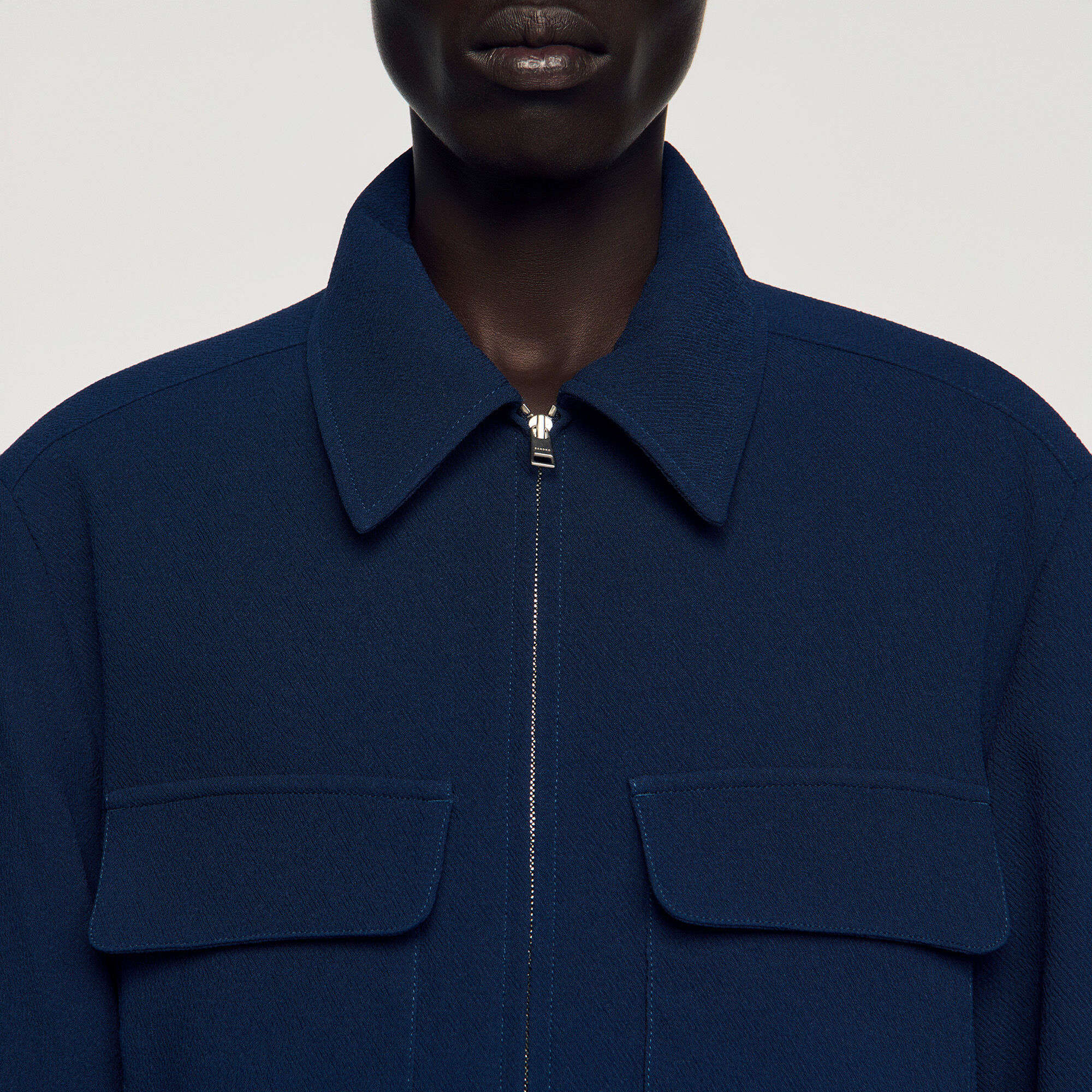 Textured zip-up jacket