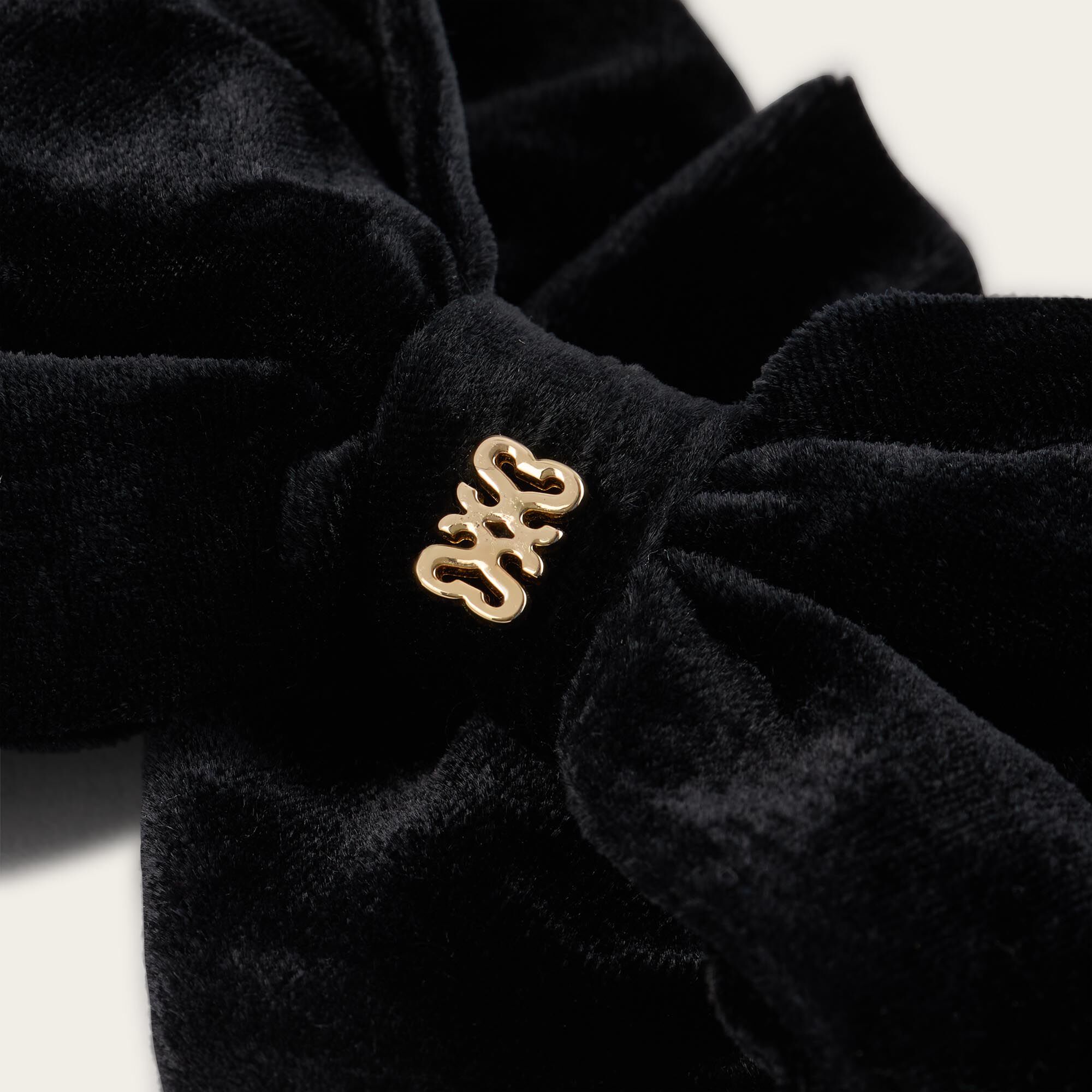 Velvet bow barrette