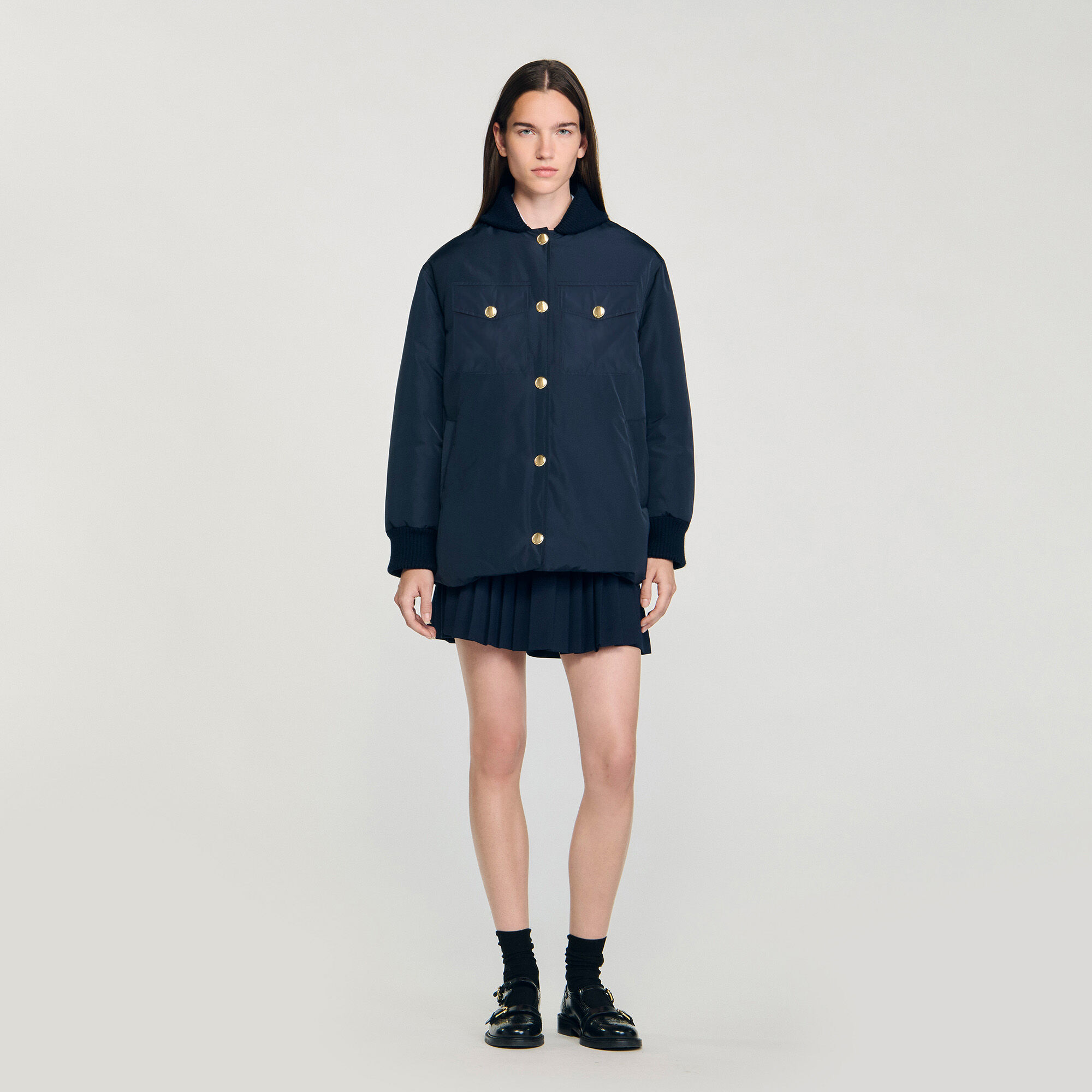Daunenjacke mit Teddykragen
