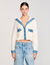 Cardigan mit Denim-Details