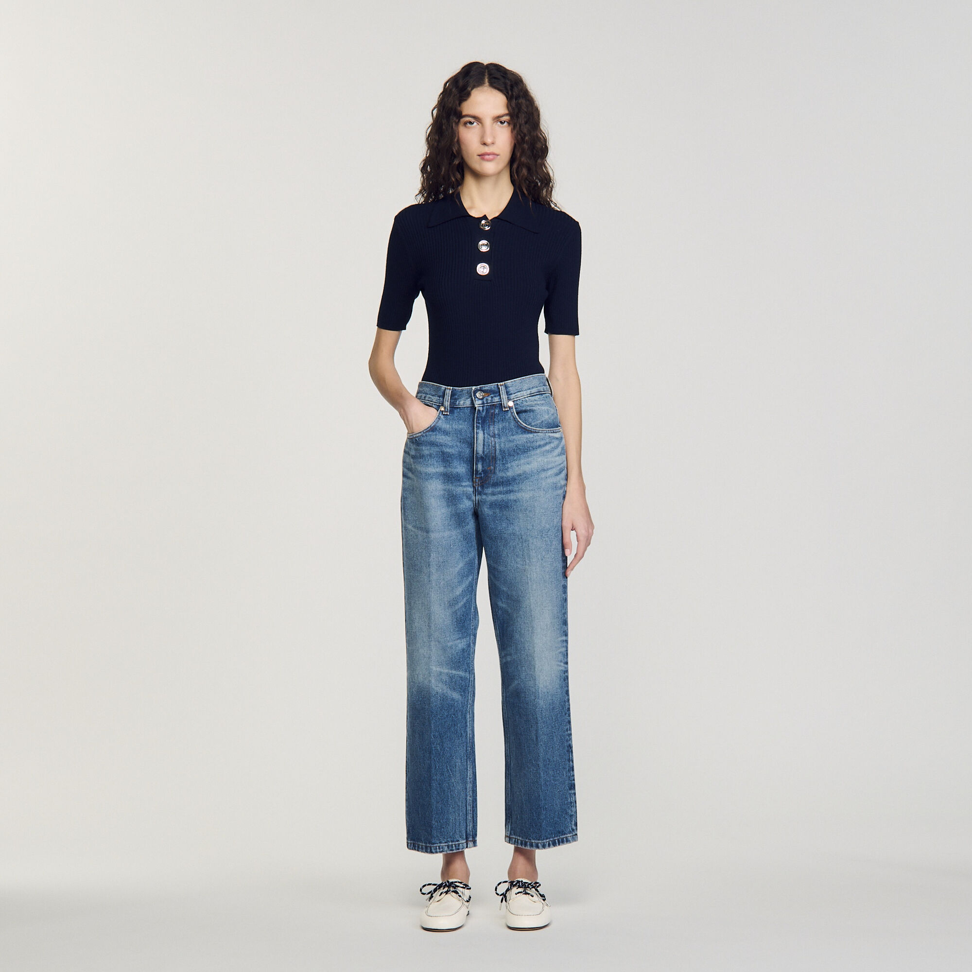Pull à col polo 