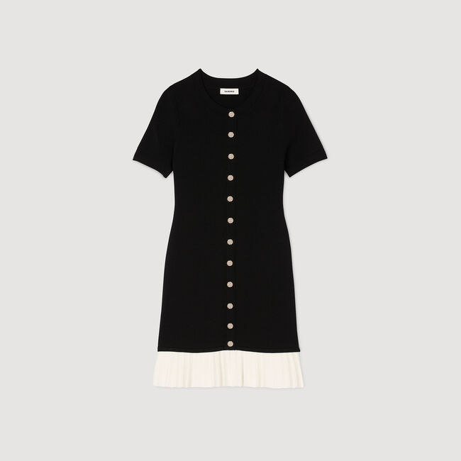 Robe courte maille bas bicolore