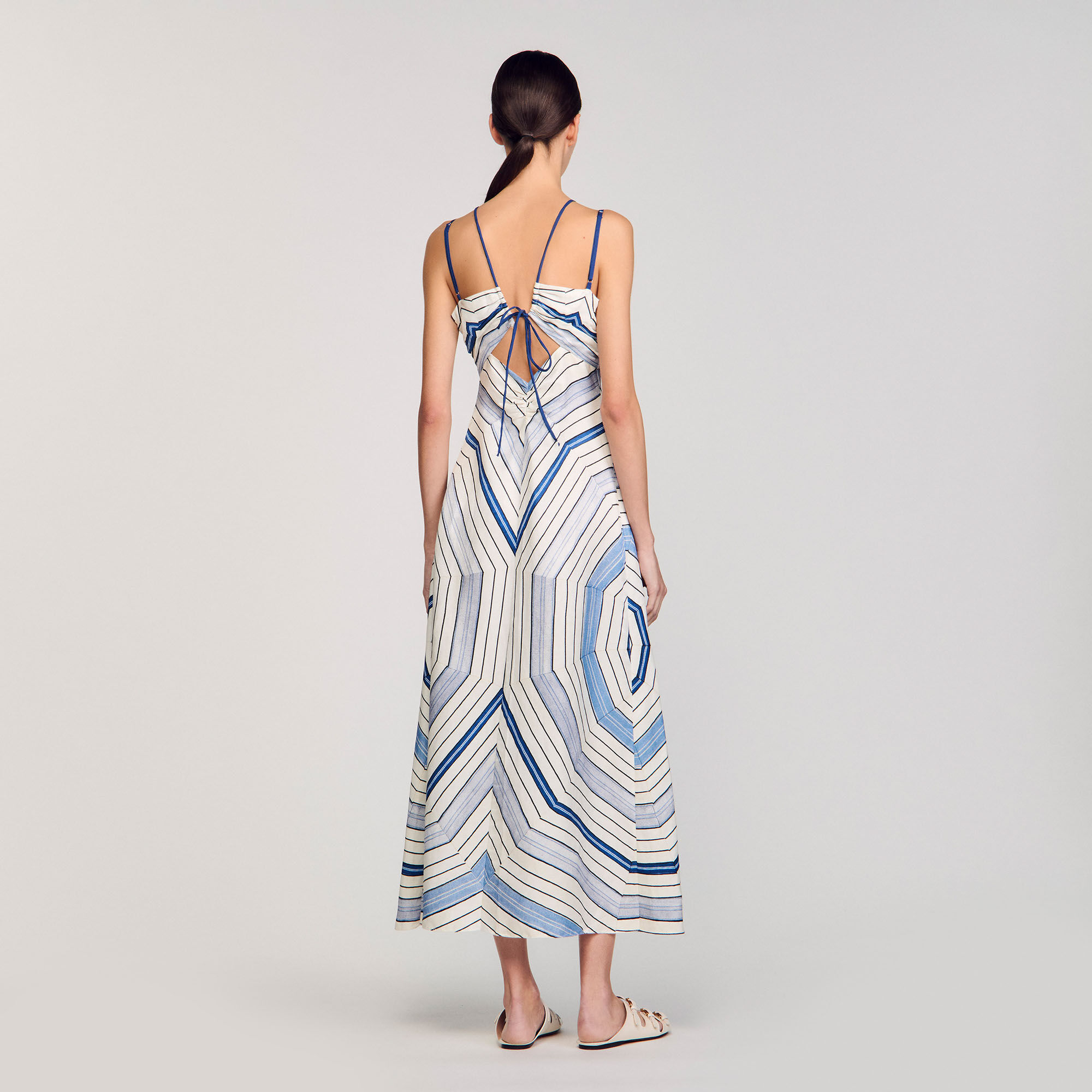 Robe longue à imprimé spirales