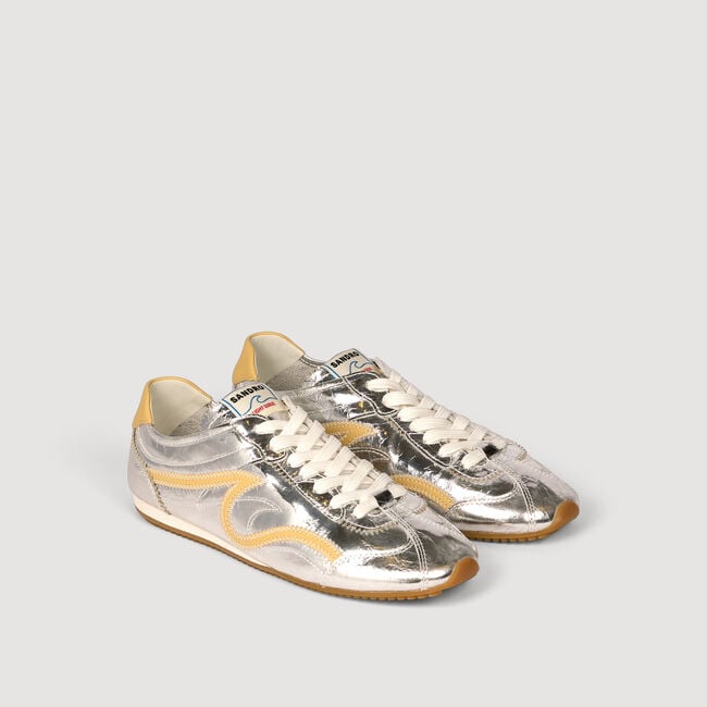 LightWave metallic leather trainers - Women | Sandro