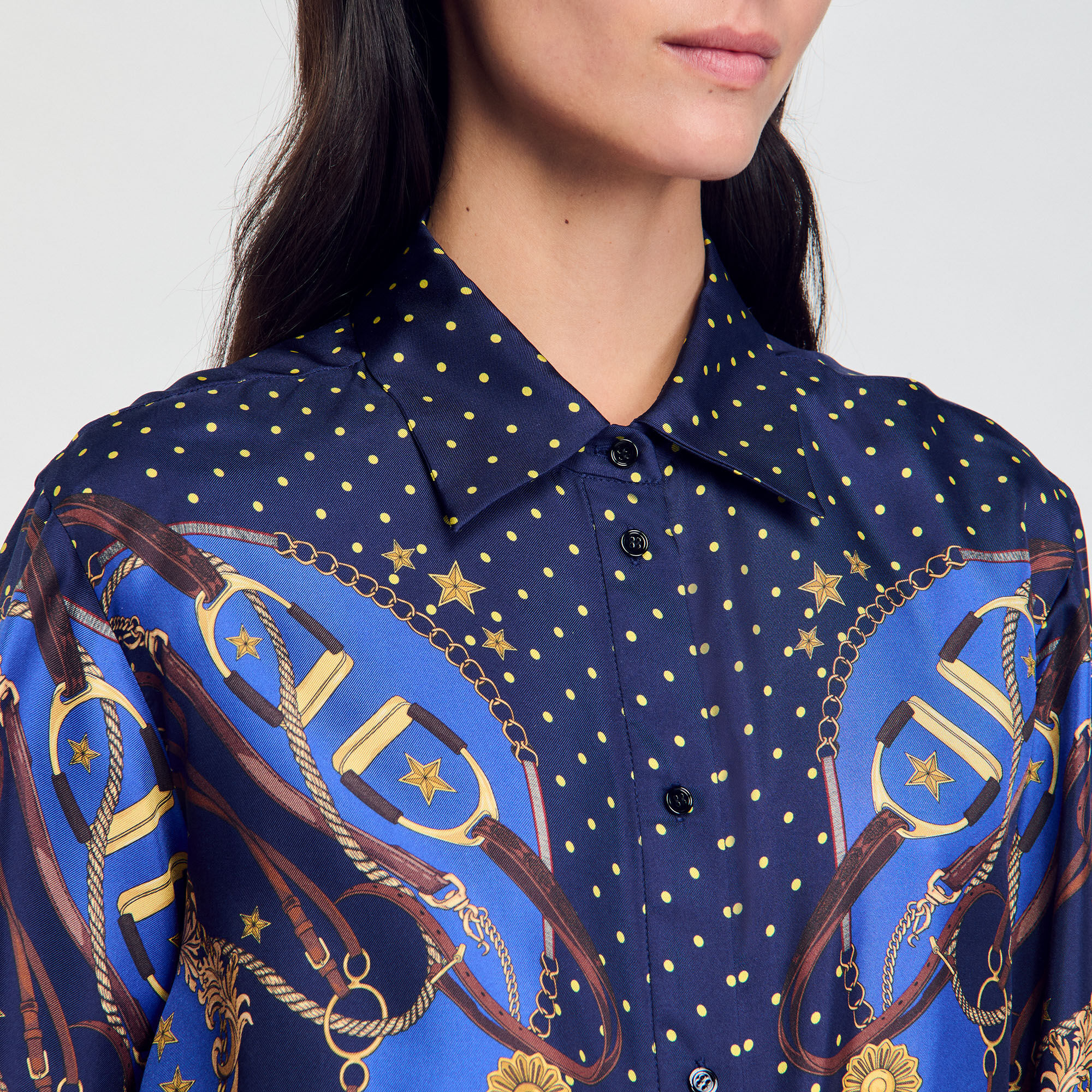 Chemise en soie imprimée
