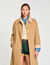Trench coat with rhinestone collar