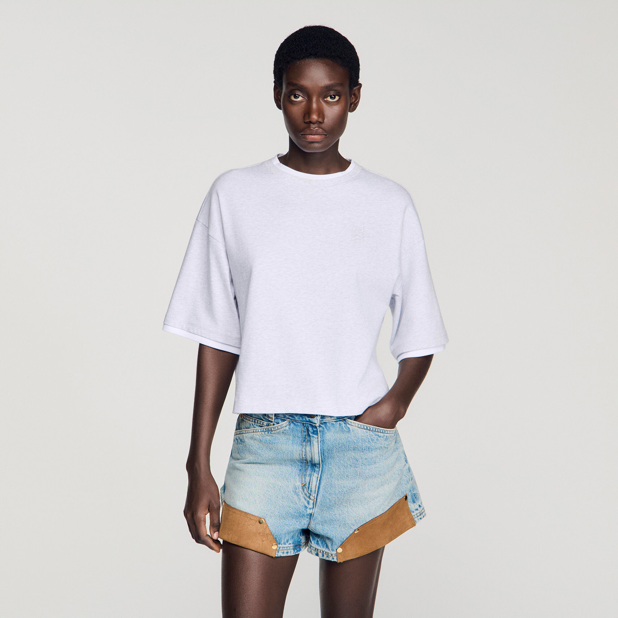 Embroidered logo cotton T-shirt