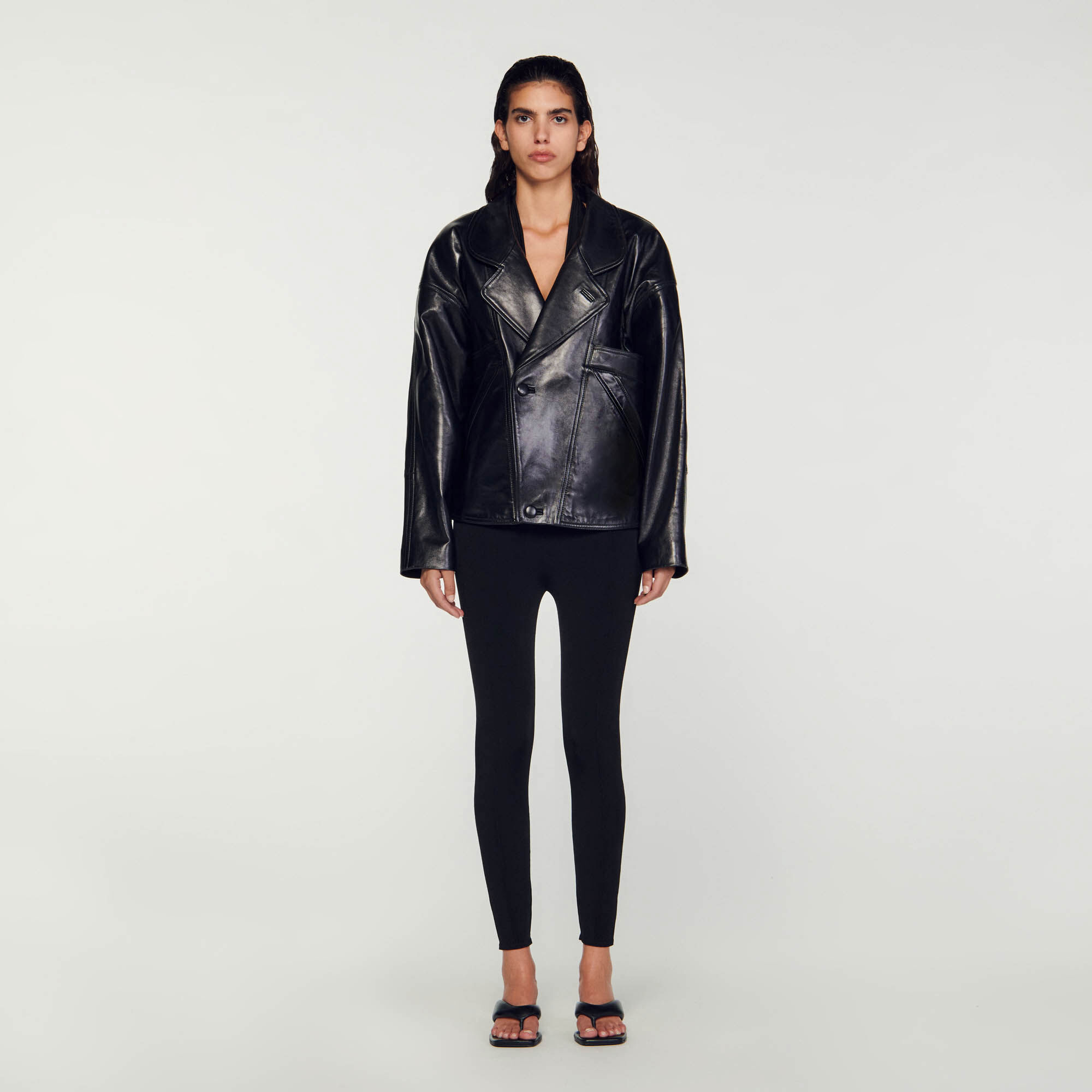 Blouson en cuir oversize