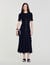 Langes Strickkleid mit Volants