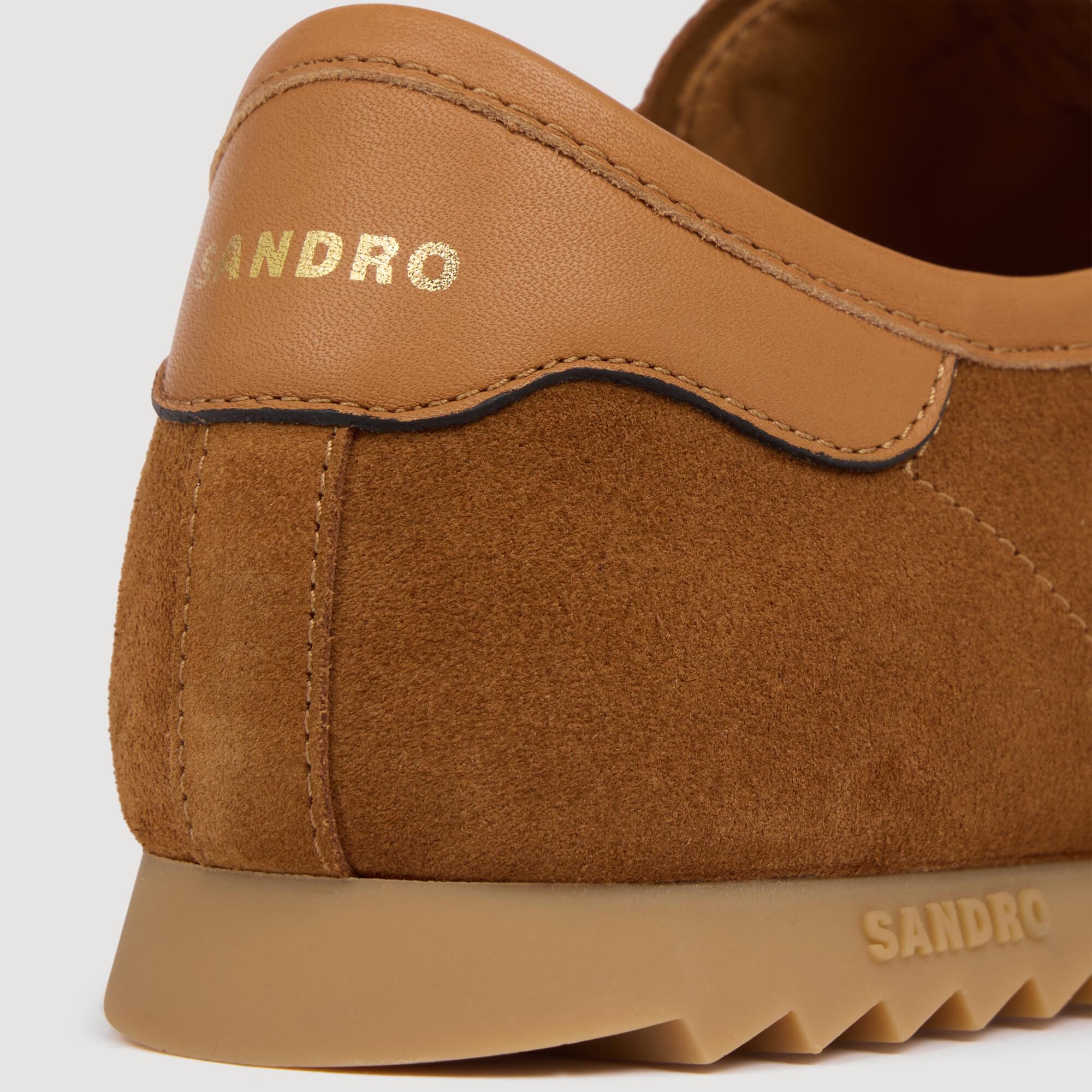 Leather and suede low-top trainers