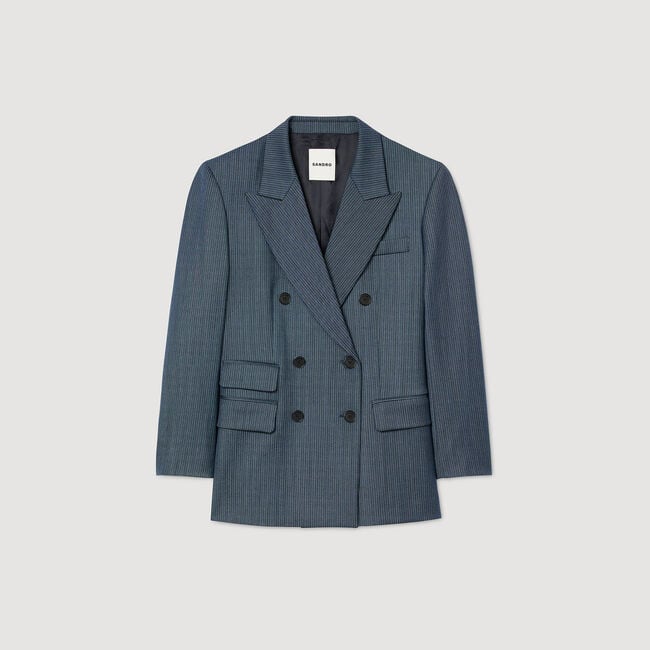 Gestreifter taillierter Blazer
