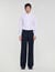 Pantalon large de costume en laine