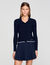 Cropped polo collar cardigan
