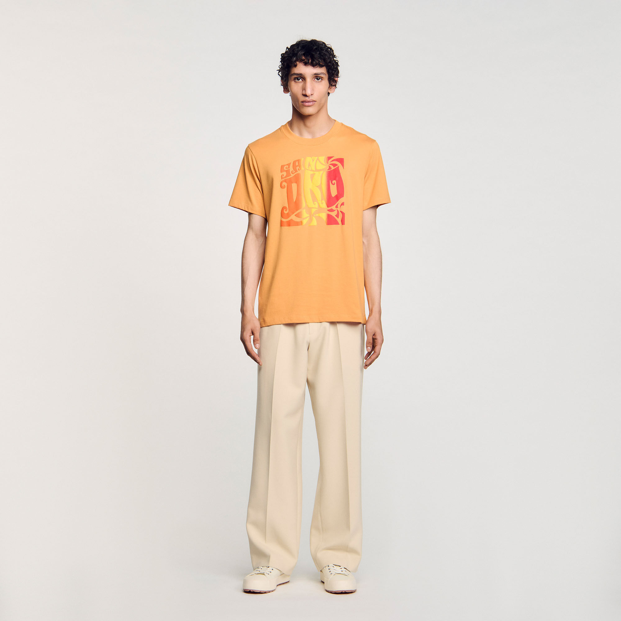 Baumwoll-T-Shirt mit Wellenmuster